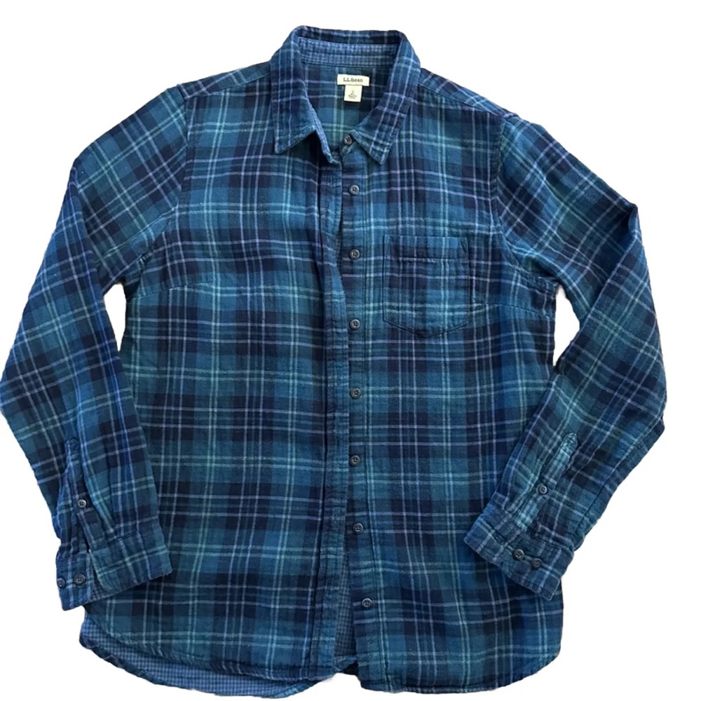 LL Bean Women’s Mid weight Lined Flannel Button Up Size Small REG